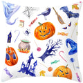 Axyaa Halloween Pumpkin Cushion Cover 18x18 - Farmhouse Throw Pillow for Home Decor