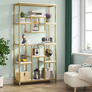 Axyaa 71" Tall Geometric Bookcase with Metal Frame