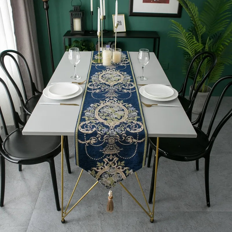 Axya European Jacquard Table Runner for Dining and Tea Tables