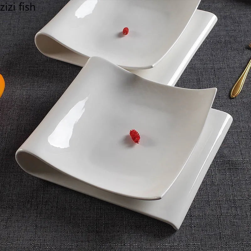 Axya Modern Ceramic Dinner Plates Set for Steak, Sushi, and Desserts