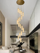 Axyaa Marble Chandeliers: Led Dimmable for Circular Staircase, Villa Decor & Home Luxury