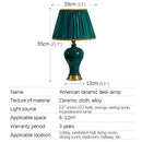 Axyaa Modern Green Ceramics Table Lamp LED for Home Living Bedroom