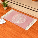 Axyaa Cotton Linen Tassel Rug Carpets for Home Decor - Boho Ethnic Anti-slip Floor Mat