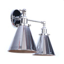 Axyaa Loft Plug-in LED Wall Lamps 2 Heads Silver Vintage Lighting