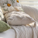 Axyaa Boho Cotton Tufted Tassel Throw Pillow Cover for Living Room Sofa