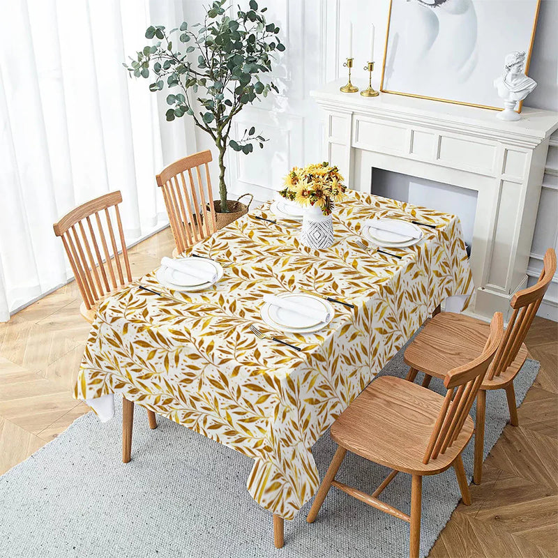 Axyaa Flowers Mandala Vine Waterproof Printed Tablecloth