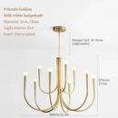 Axyaa Iron Black Pendant Light LED Chandelier Luxury Ceiling Lamp Luxe Bedroom Decor