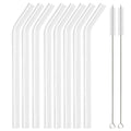 Axyaa Glass Straw Set - 8 Reusable Clear Straws, 12mm, Eco-Friendly & Healthy