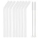 Axyaa Glass Straw Set - 8 Reusable Clear Straws, 12mm, Eco-Friendly & Healthy