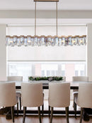 Axyaa Italian Crystal Round LED Pendant Lamp for Luxury Living and Dining Rooms