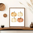 Retro Pumpkin Watercolor Canvas Print, Hello Autumn Quote Wall Art, Axyaa Fall Decor