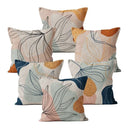 Axyaa Beige Linen Flower Cushion Cover 45x45cm Home Decor Pillow Case