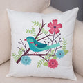 Axyaa Cartoon Parrot Pillowcase with Birds and Flowers 45x45cm