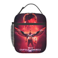 Axyaa Insulated Captain America Lunch Bag: Reusable Thermal Bento Box for Picnic