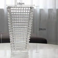 Axyaa Crystal Glass Vase for Flowers Desk Decoration