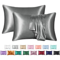 Axyaa Silky Satin King Pillowcase Luxury Comfort Solid Color Smooth Queen Cover