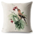 Axyaa Vintage Floral Bird Linen Cushion Cover - 45*45cm
