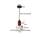 Axyaa Wood Terrazzo LED Pendant Light Fixture Vintage Industrial Hanging Lamp