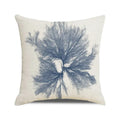 Axyaa Coral Marine Life Watercolor Cushion Cover Ocean Fish Linen Pillowcase
