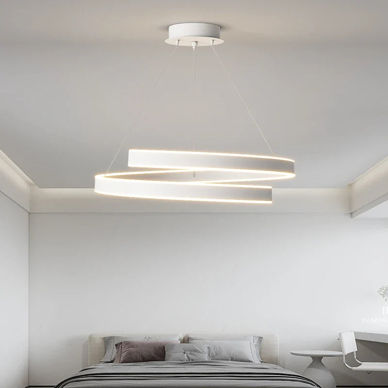 Axyaa Simple Black/White Chandelier for Living, Dining, & Kitchen Lighting