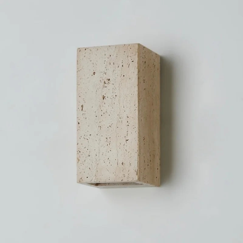 Axyaa Wabi Sabi LED Wall Light Fixtures - Yellow Travertine Bedroom Lamps