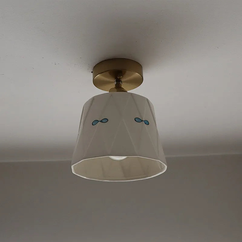 Axyaa Ceramic Copper LED Ceiling Lights for Home Balcony Kitchen Corridor Lighting