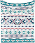 Axyaa Flannel Geometric Bohemian Blanket - Ethnic Style Pattern for Bed, Sofa, Camping