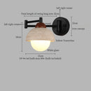 Axyaa Nordic Minimalism LED Wall Light Yellow Travertine Swing Arm Pull Chain Switch