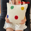 Axyaa Sheep Wool Throw Pillow: Cartoon Small Fresh Design for Living Room & Bedroom, 45x45cm