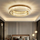 Axyaa Modern Crystal LED Ceiling Light, Chrome Stainless Steel for Living Room Kitchen Island