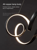 Axyaa Twisted Wave LED Pendant Lights Modern Creative Ceiling Chandelier for Living Dining Bedroom