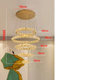 Axyaa Crystal Chandelier Stair Pendant Living Room Lighting Modern Interior Light