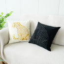 Axyaa Gold Leopard Velvet Pillow Case, 45x45cm Luxury Embroidered Cushion Cover for Home Decor