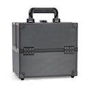 Axyaa Aluminum Makeup Case with Trays: Lockable & Portable Professional Beauty Box