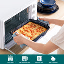 Axyaa Stoneware Casserole Baking Dish with Lid, Blue, 3.8/1.9 Quart - Microwave