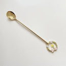 Axyaa Flower Dessert Spoon Fork Set Stainless Steel Coffee Tea Ice Cream Kitchen Tableware