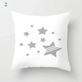 Axyaa Cloud Moon Star Pattern Pillowcase White Grey Letters Printed Home Decor
