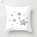 Axyaa Cloud Moon Star Pattern Pillowcase White Grey Letters Printed Home Decor
