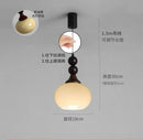 Axyaa Cream Glass Pendant Light with Adjustable Height Wood Wall Mount
