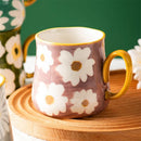 Axyaa 16oz Hand Drawn Ceramic Mug, Breakfast Cereal Coffee Cup