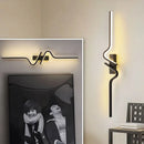 Axyaa LED Wall Lights 60/80/100cm Black Wall Sconce for Bathroom & Interior Lighting