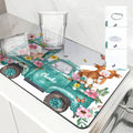 Axyaa Watercolor Flowers Absorbent Draining Dish Drying Mat