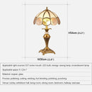 Axyaa Brass Gold LED Glass Table Lamp for Home Study and Bedroom