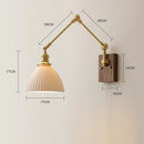 Axyaa Copper Swing LED Wall Light with Pull Chain Switch, Wide Rotation, Walnut Canopy