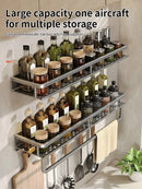 Axyaa Aluminum Spice & Condiment Wall Rack: Kitchen Organizer & Utensil Holder