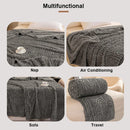 Axyaa Ultra Soft 3D Jacquard Fleece Blanket - Vintage Roman Column Striped Sofa Throw