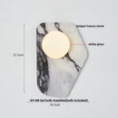 Axyaa White Glass LED Wall Sconce, Bulgari Luxury Stone Modern Vanity Light