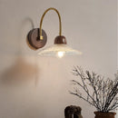 Axyaa Modern Wood Glass LED Wall Light for Bedroom and Living Room