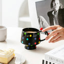 Axyaa Polka Dot Ceramic Coffee Mug - Red Beaded Design