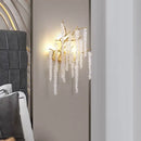 Axyaa Crystal Branch Wall Lamp: Nordic All Copper, LED, Retro, Living Room, Bedroom Decor